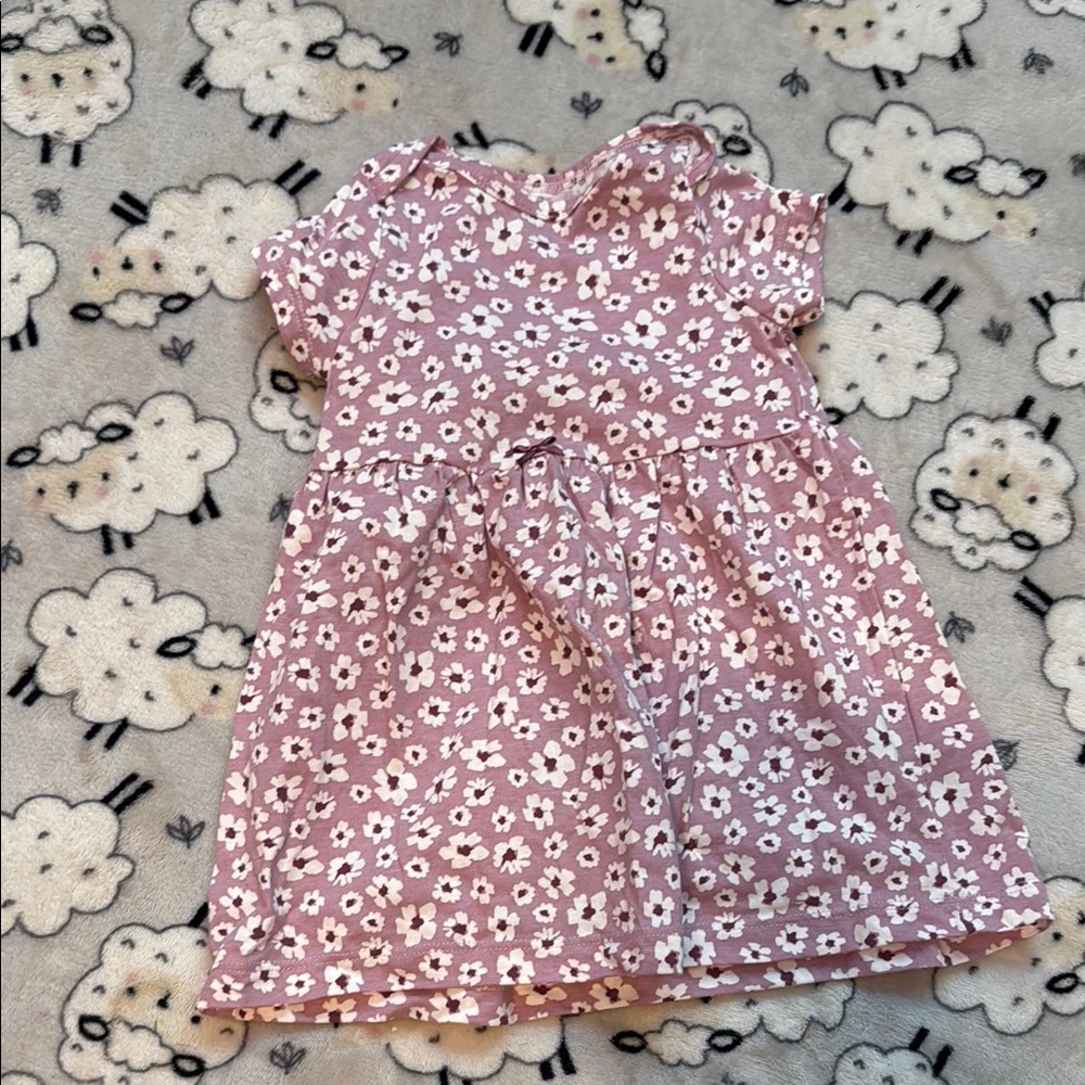 Carter's Pink and White Flutter Sleeve Sundress